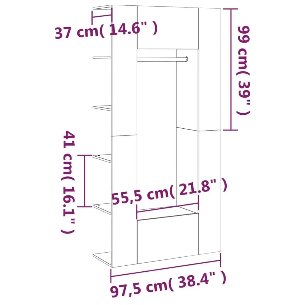 Hallway Cabinets 2 pcs Grey Sonoma Engineered Wood 3114180