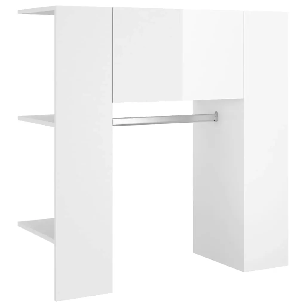 Hallway Cabinets 2 pcs High Gloss White Engineered Wood 3082041