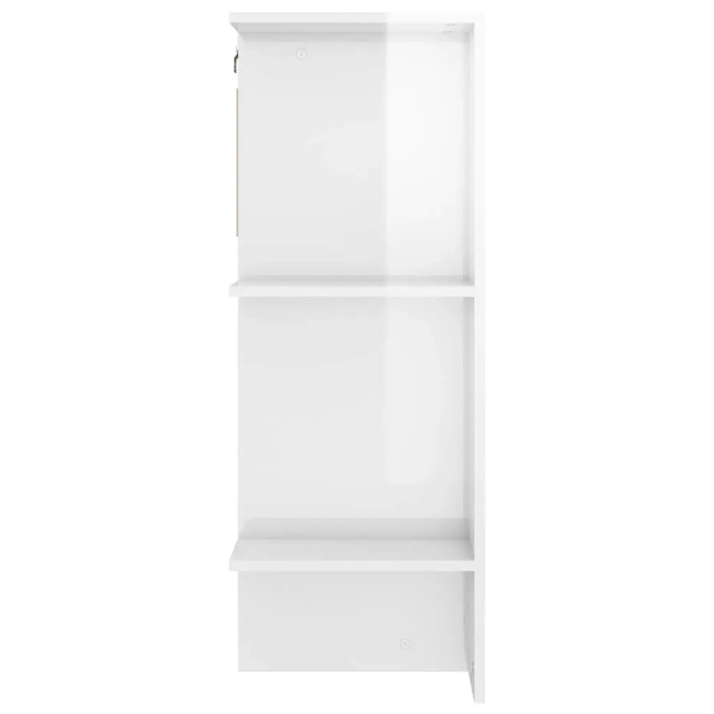 Hallway Cabinets 2 pcs High Gloss White Engineered Wood 3082041