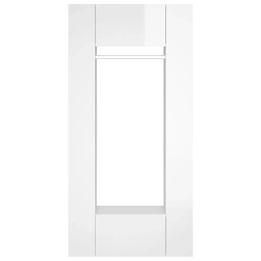 Hallway Cabinets 2 pcs High Gloss White Engineered Wood 3082041