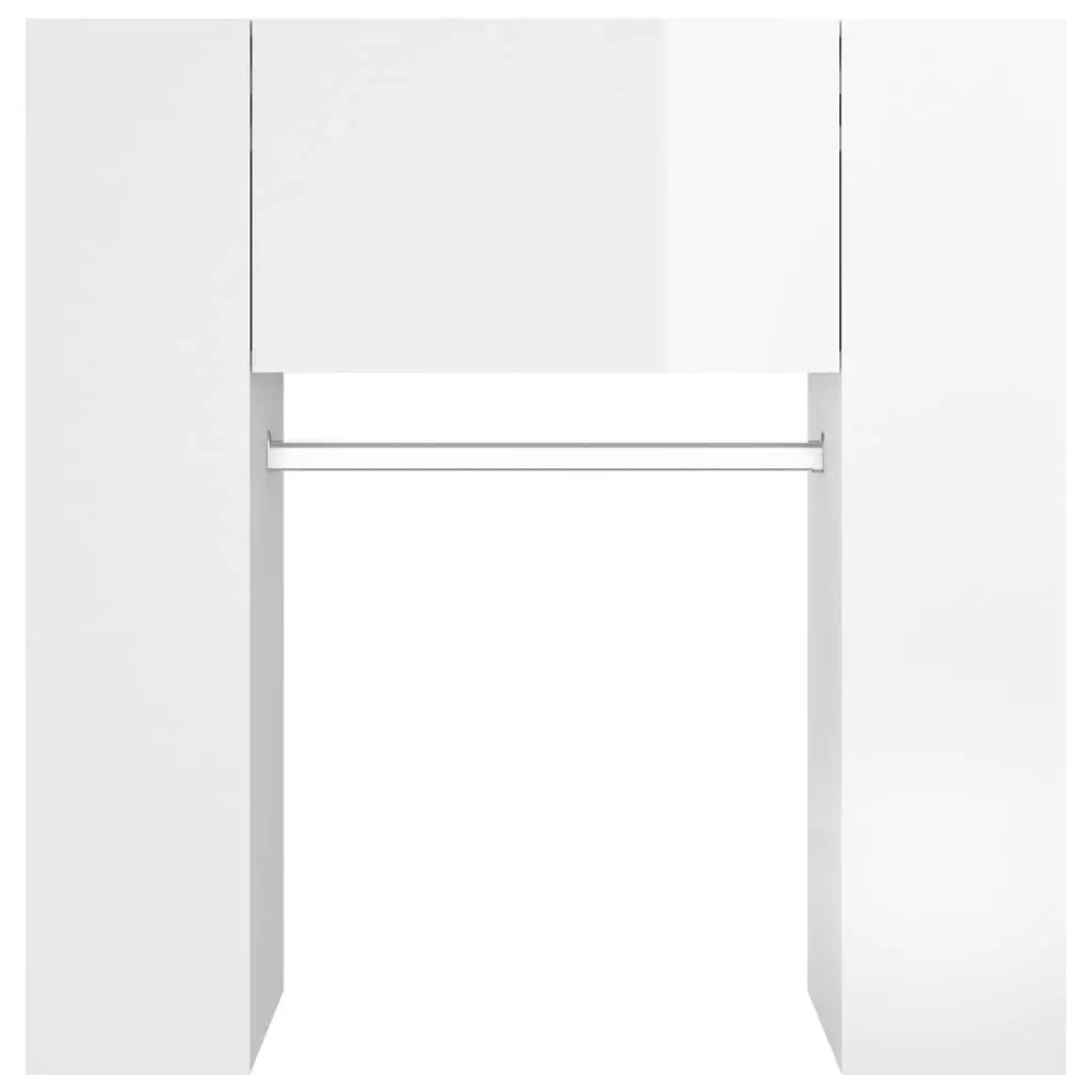 Hallway Cabinets 2 pcs High Gloss White Engineered Wood 3082041