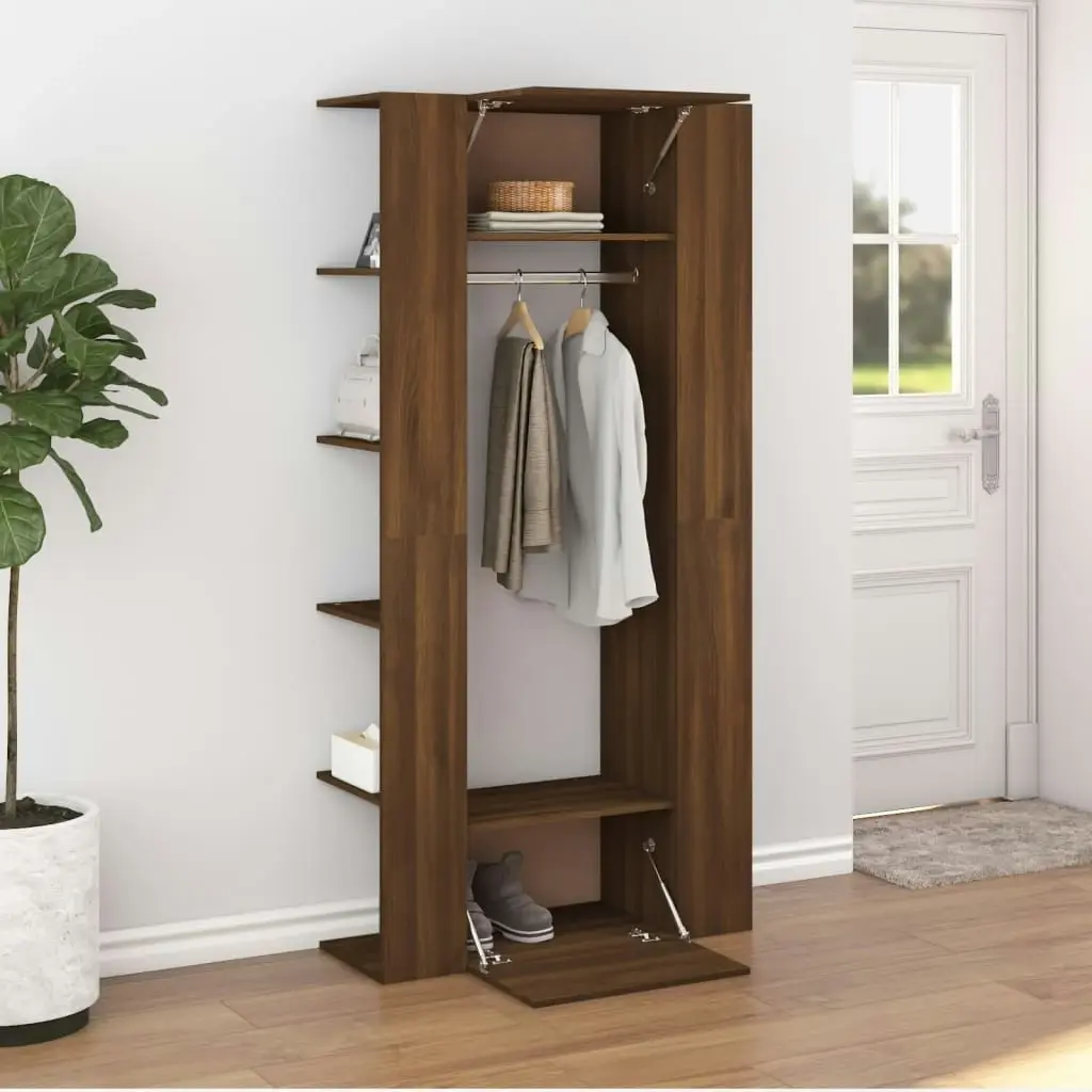 Hallway Cabinets 2 pcs Brown Oak Engineered Wood 3114181