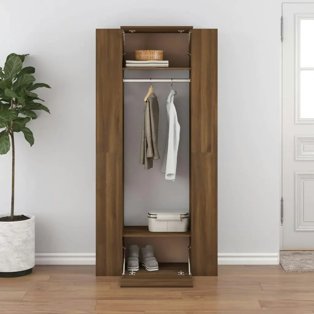 Hallway Cabinets 2 pcs Brown Oak Engineered Wood 3114181