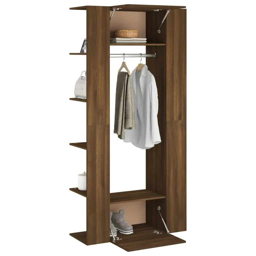 Hallway Cabinets 2 pcs Brown Oak Engineered Wood 3114181