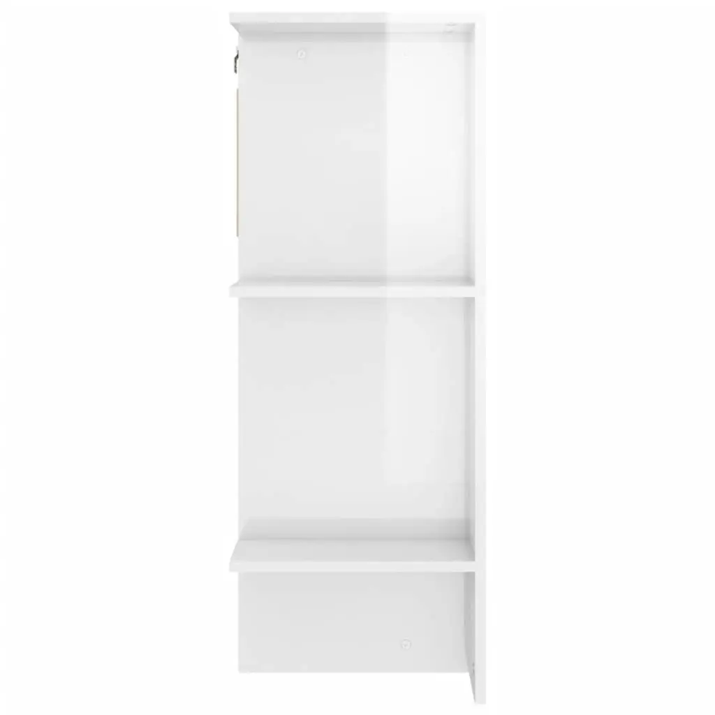 Hallway Cabinet High Gloss White 97.5x37x99 cm Engineered Wood 808771