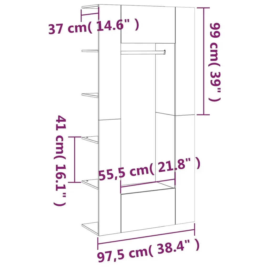 Hallway Cabinets 2 pcs Concrete Grey Engineered Wood 3082039