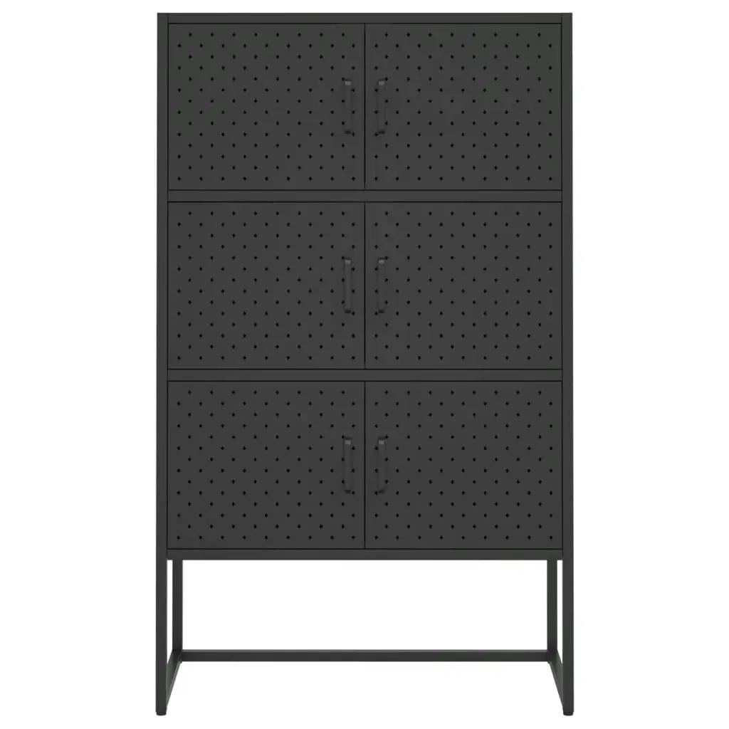 Highboard Black 80x35x135 cm Steel 335877