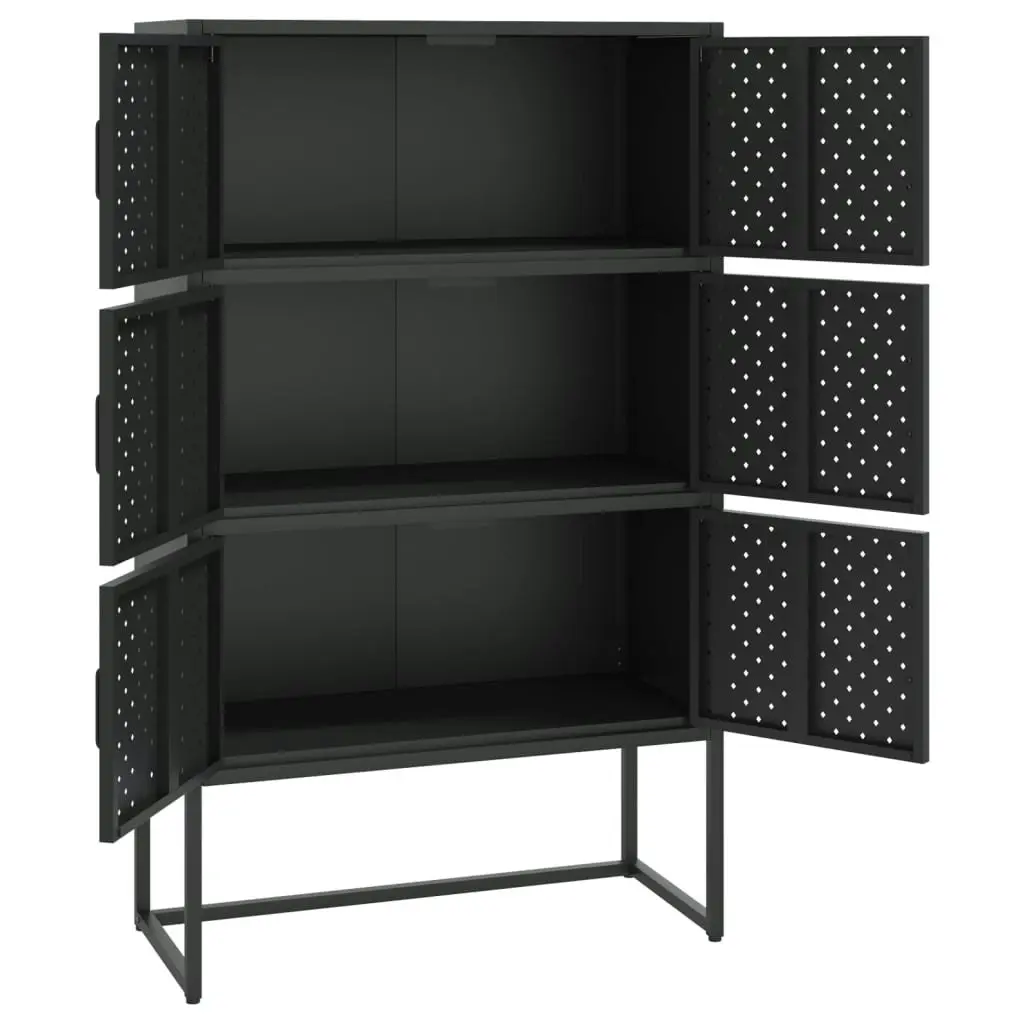 Highboard Black 80x35x135 cm Steel 335877