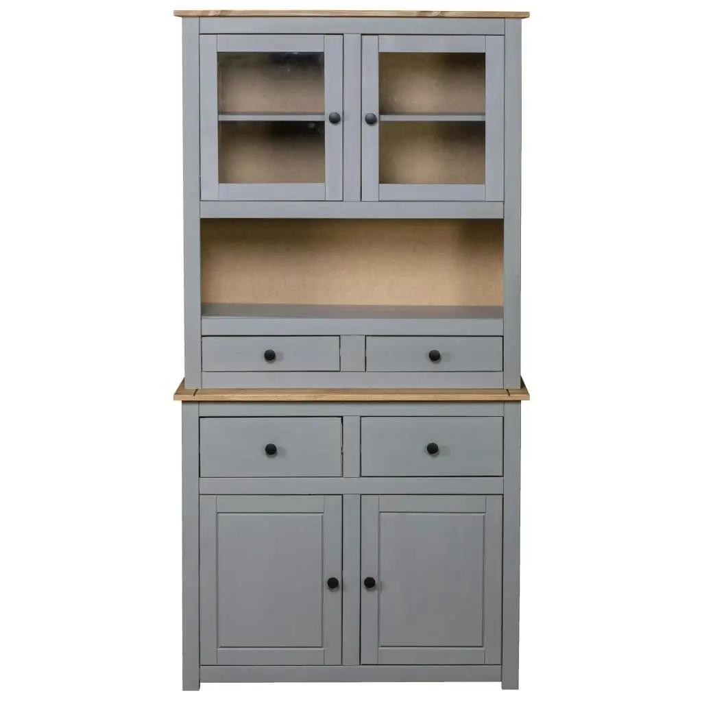 Highboard Grey 93x40.5x180 cm Solid Pine Panama Range 282701