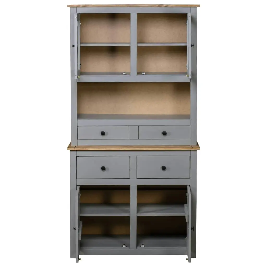 Highboard Grey 93x40.5x180 cm Solid Pine Panama Range 282701