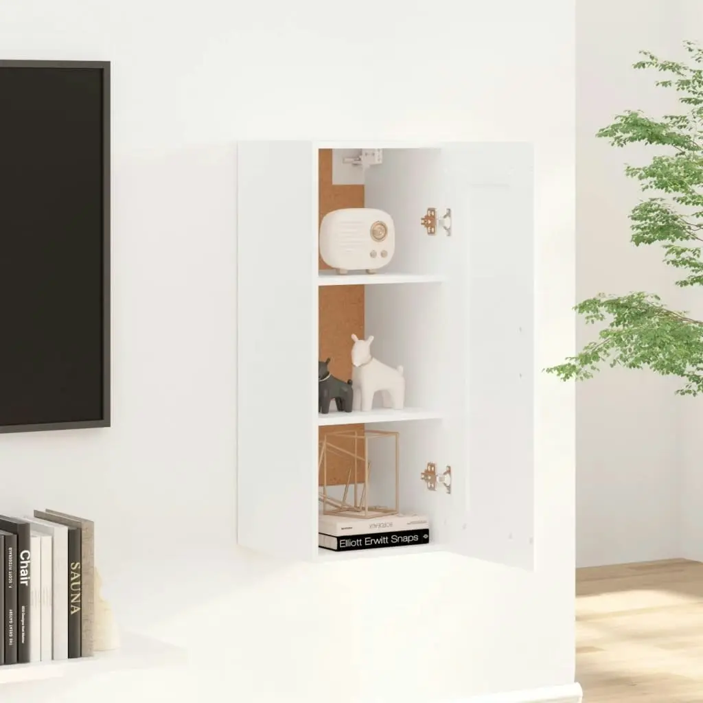 Hanging Cabinet White 35x34x90 cm Engineered Wood 812474