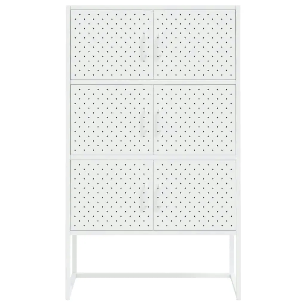 Highboard White 80x35x135 cm Steel 335878