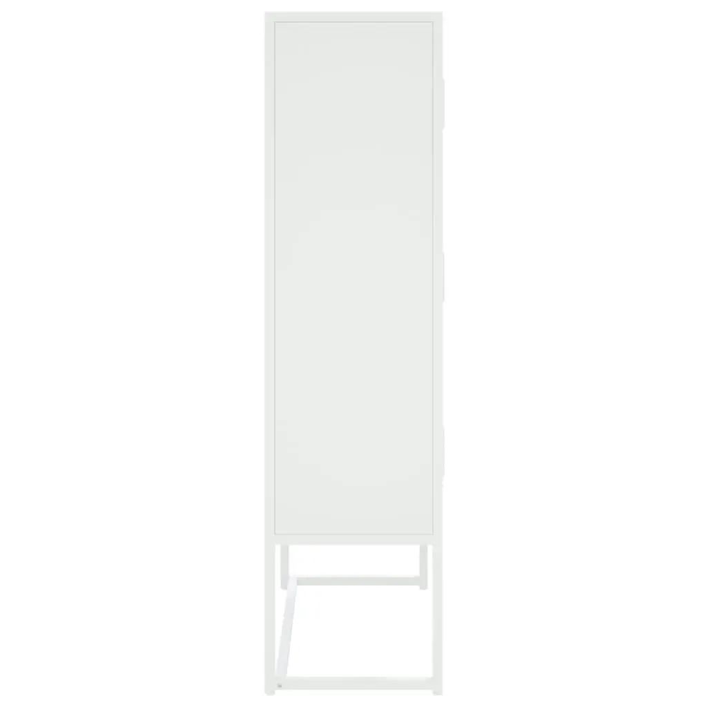 Highboard White 80x35x135 cm Steel 335878