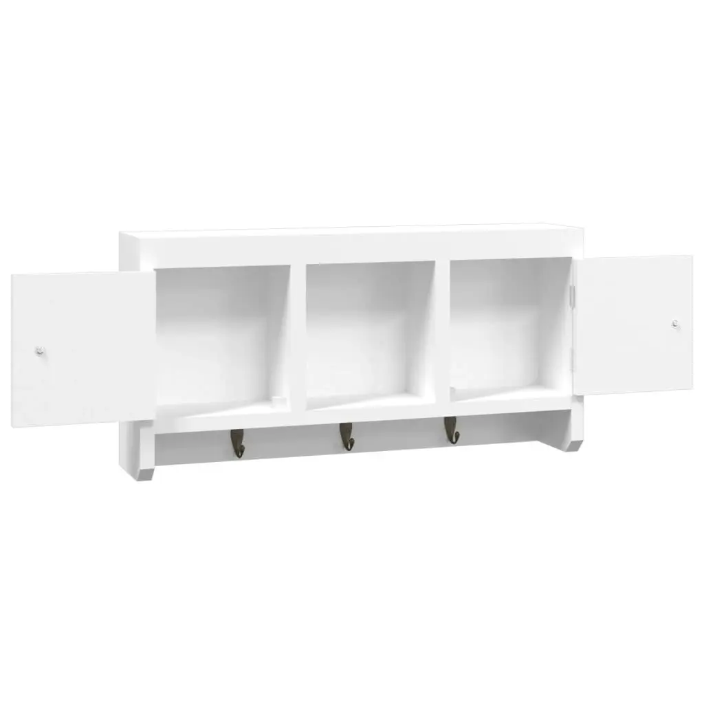 Key Cabinet White 40x8.5x20 cm Engineered Wood&Steel 350631