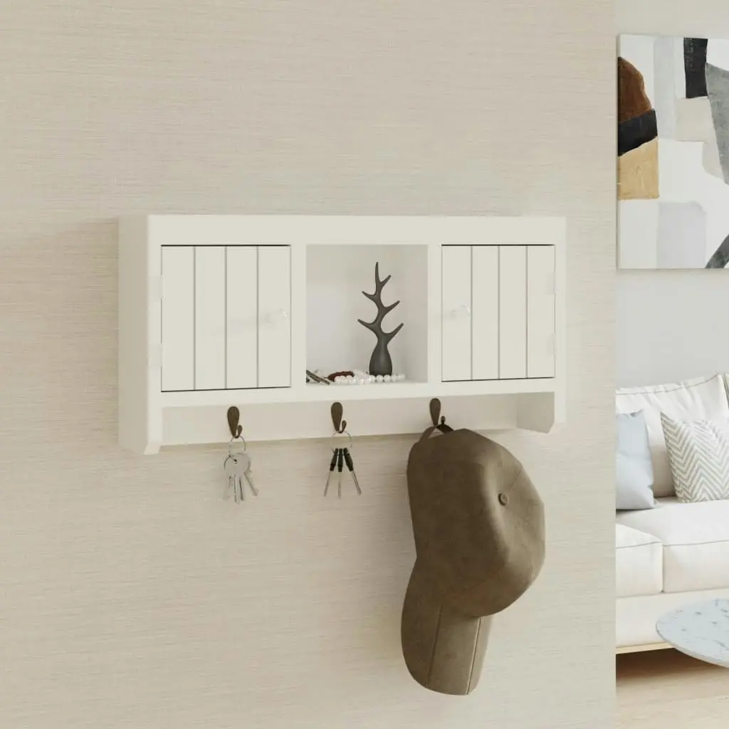 Key Cabinet White 40x8.5x20 cm Engineered Wood&Steel 350631