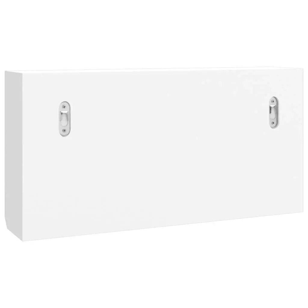 Key Cabinet White 40x8.5x20 cm Engineered Wood&Steel 350631