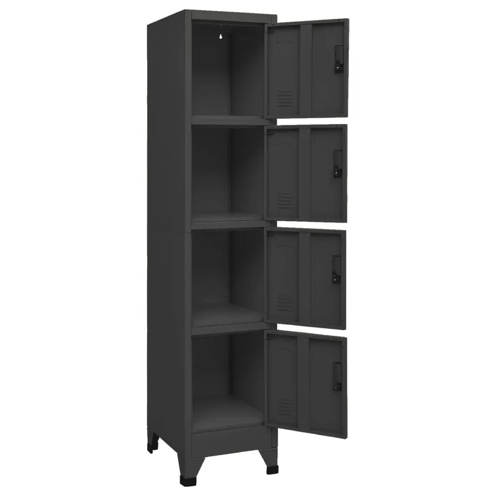 Locker Cabinet Anthracite 38x45x180 cm Steel 339787