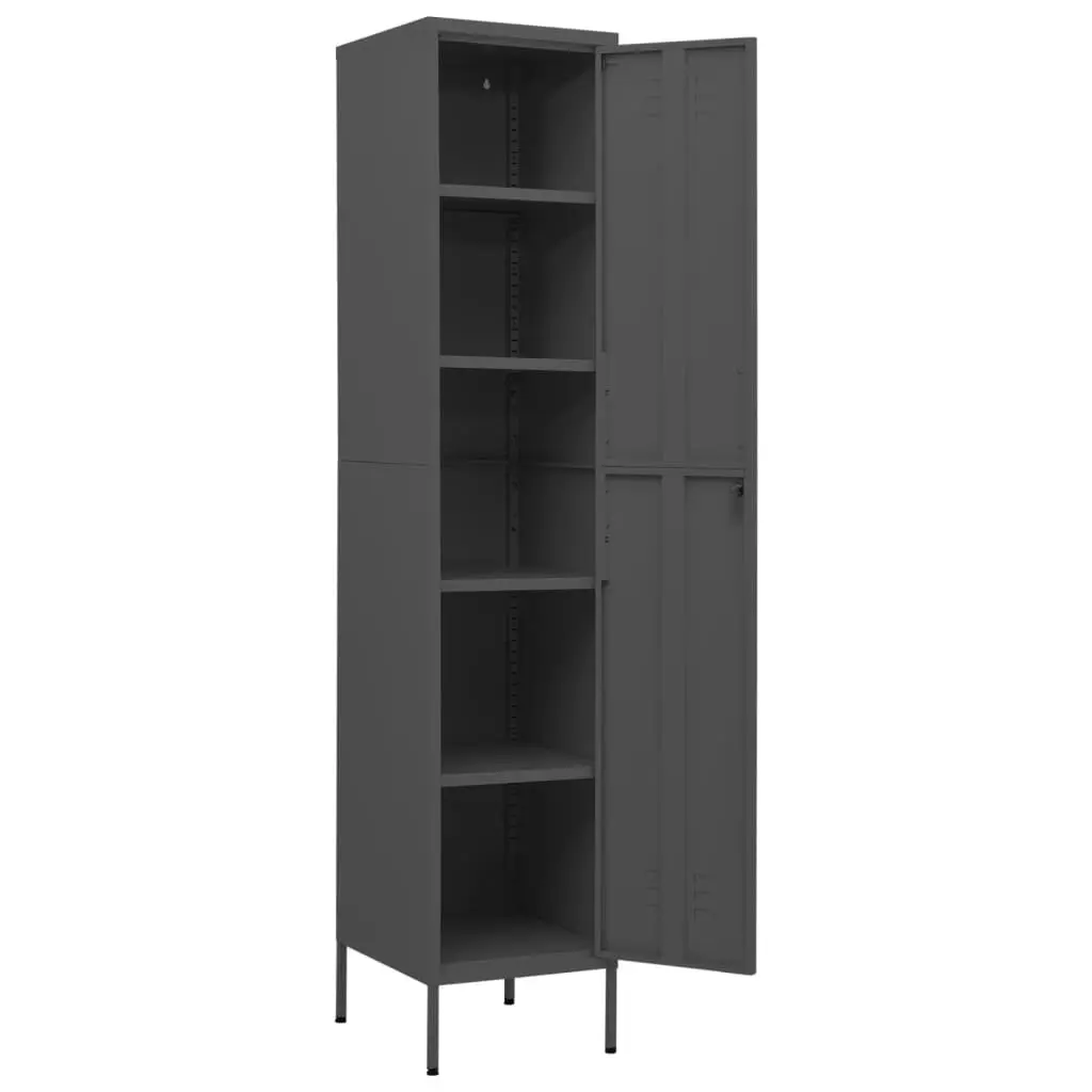 Locker Cabinet Anthracite 35x46x180 cm Steel 336258