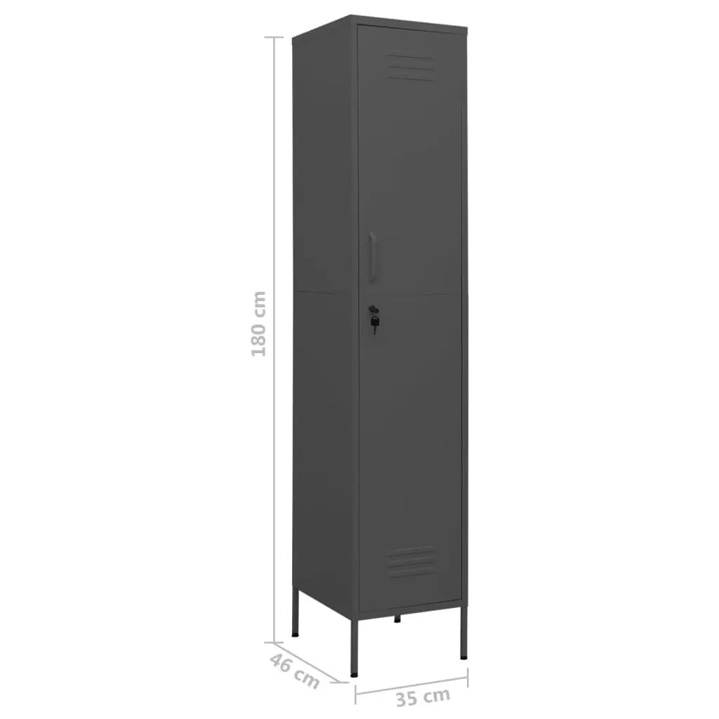 Locker Cabinet Anthracite 35x46x180 cm Steel 336258