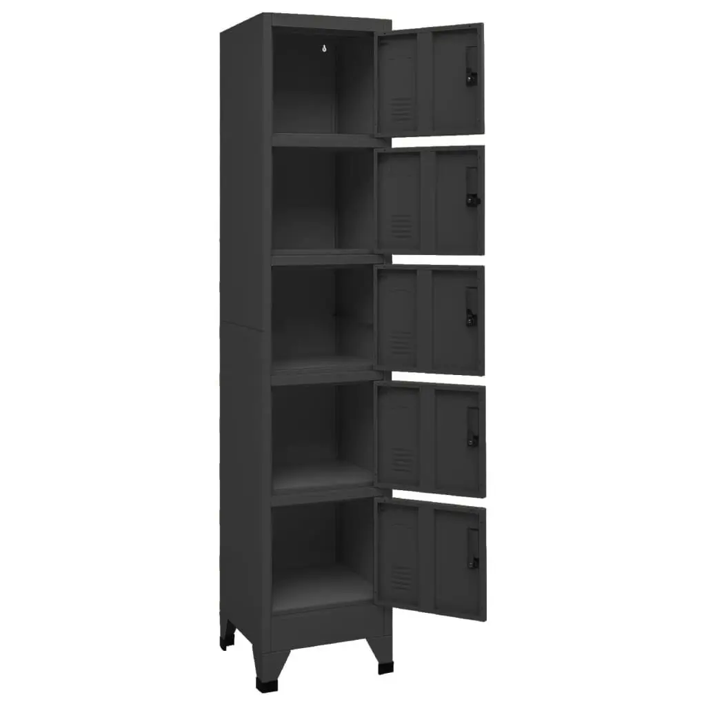 Locker Cabinet Anthracite 38x40x180 cm Steel 339791