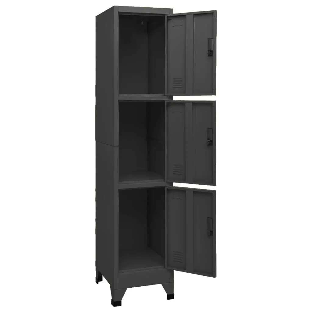 Locker Cabinet Anthracite 38x45x180 cm Steel 339783