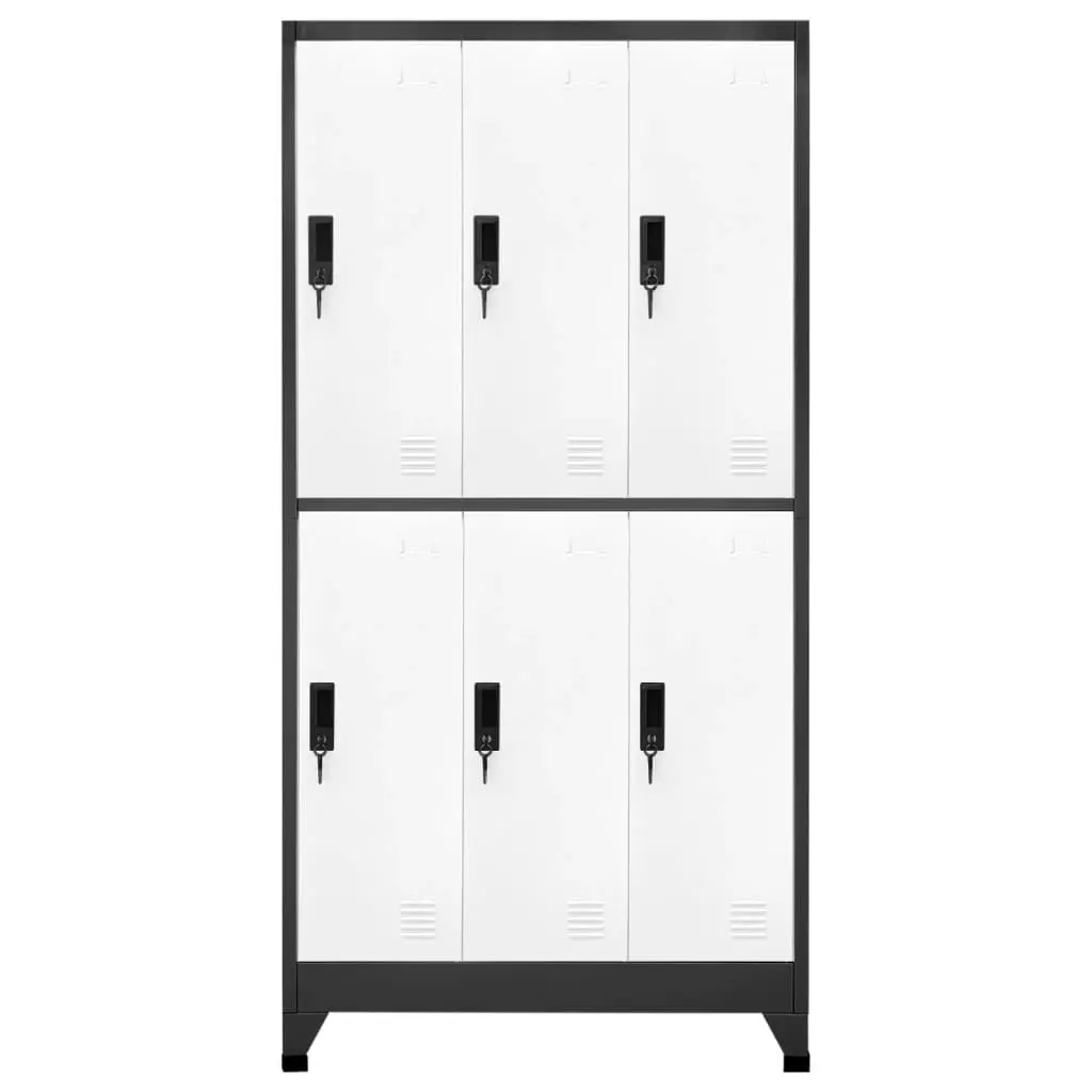 Locker Cabinet Anthracite and White 90x45x180 cm Steel 339800