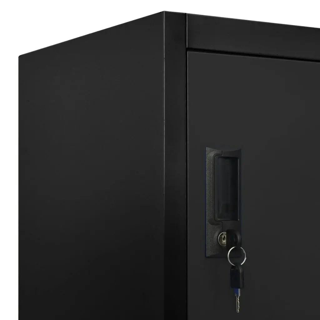 Locker Cabinet Black 90x40x180 cm Steel 339822