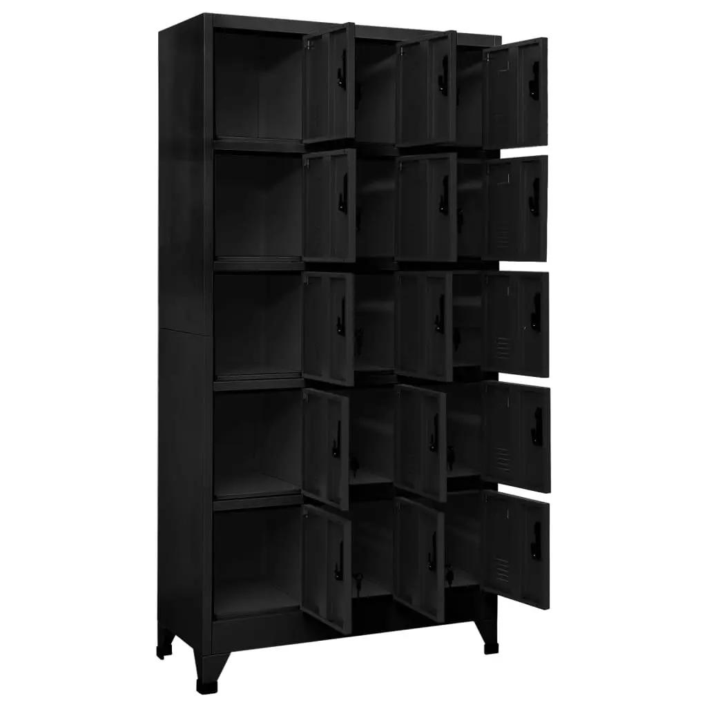 Locker Cabinet Black 90x40x180 cm Steel 339822