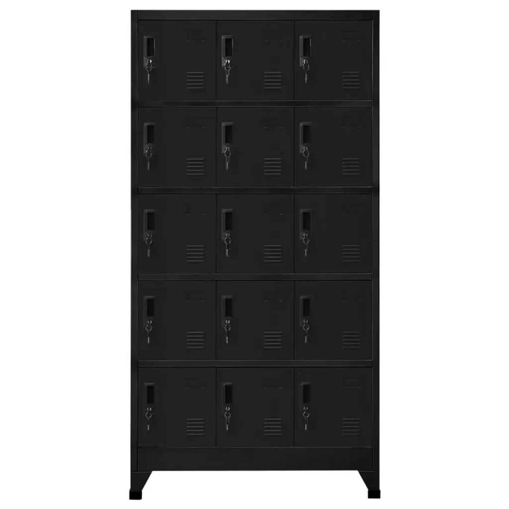 Locker Cabinet Black 90x40x180 cm Steel 339822