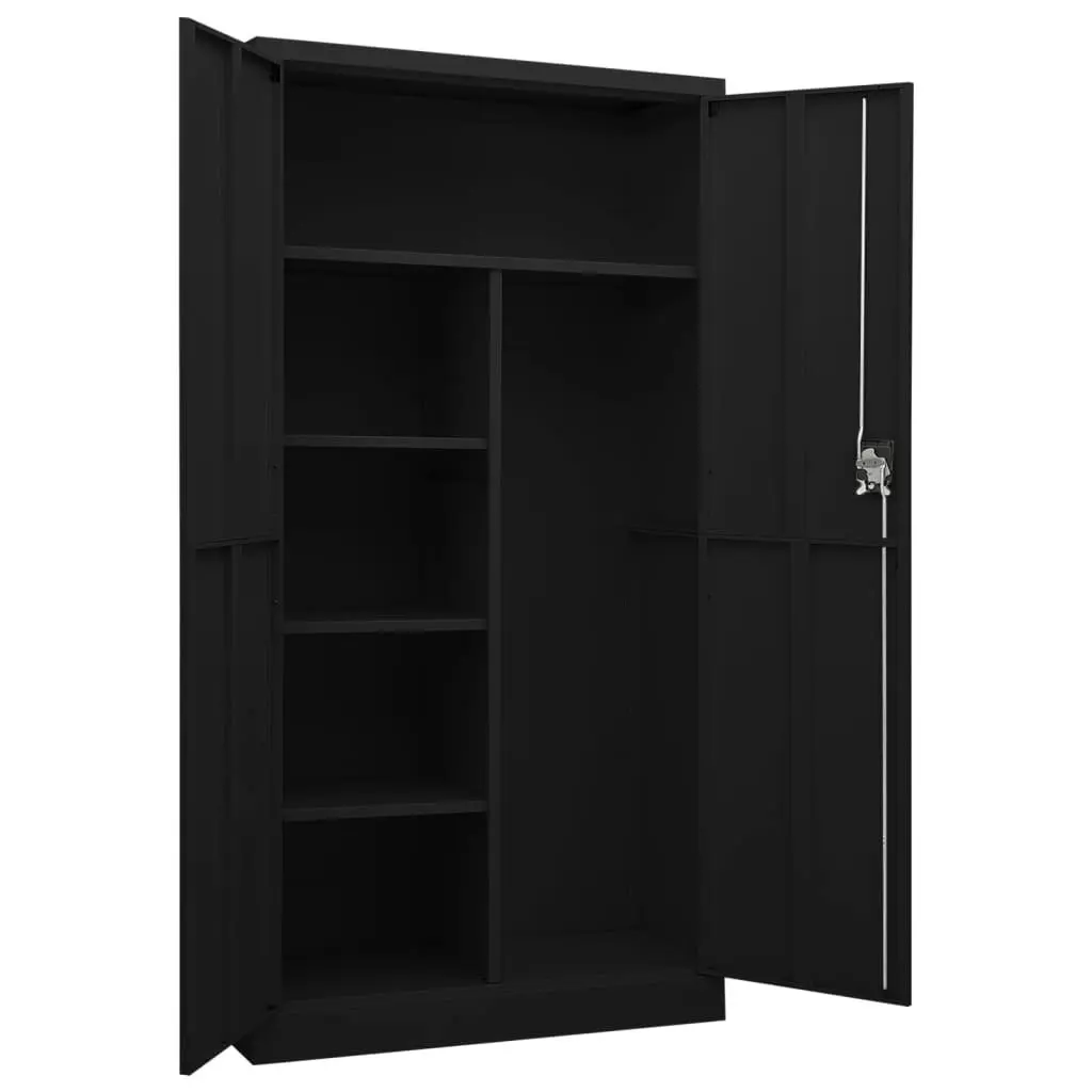 Locker Cabinet Black 90x40x180 cm Steel 335972