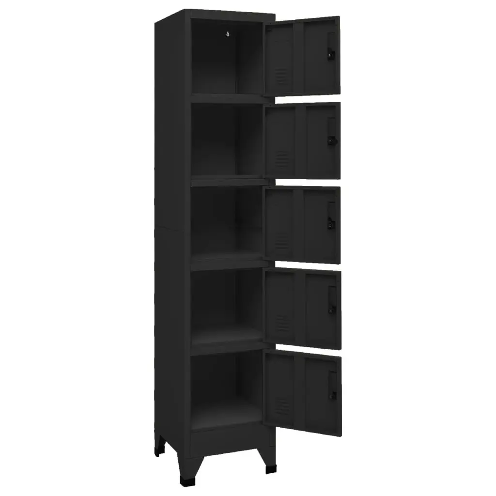 Locker Cabinet Black 38x40x180 cm Steel 339790