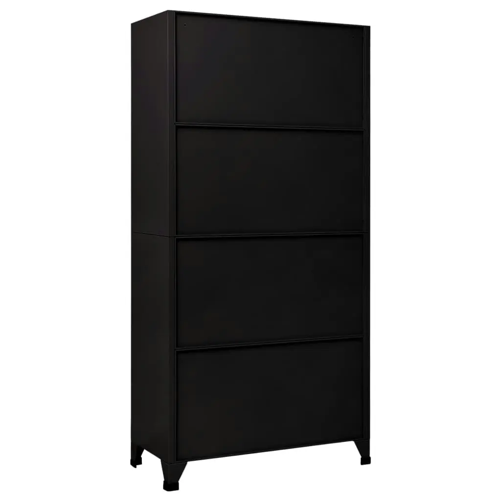 Locker Cabinet Black 90x45x180 cm Steel 339798