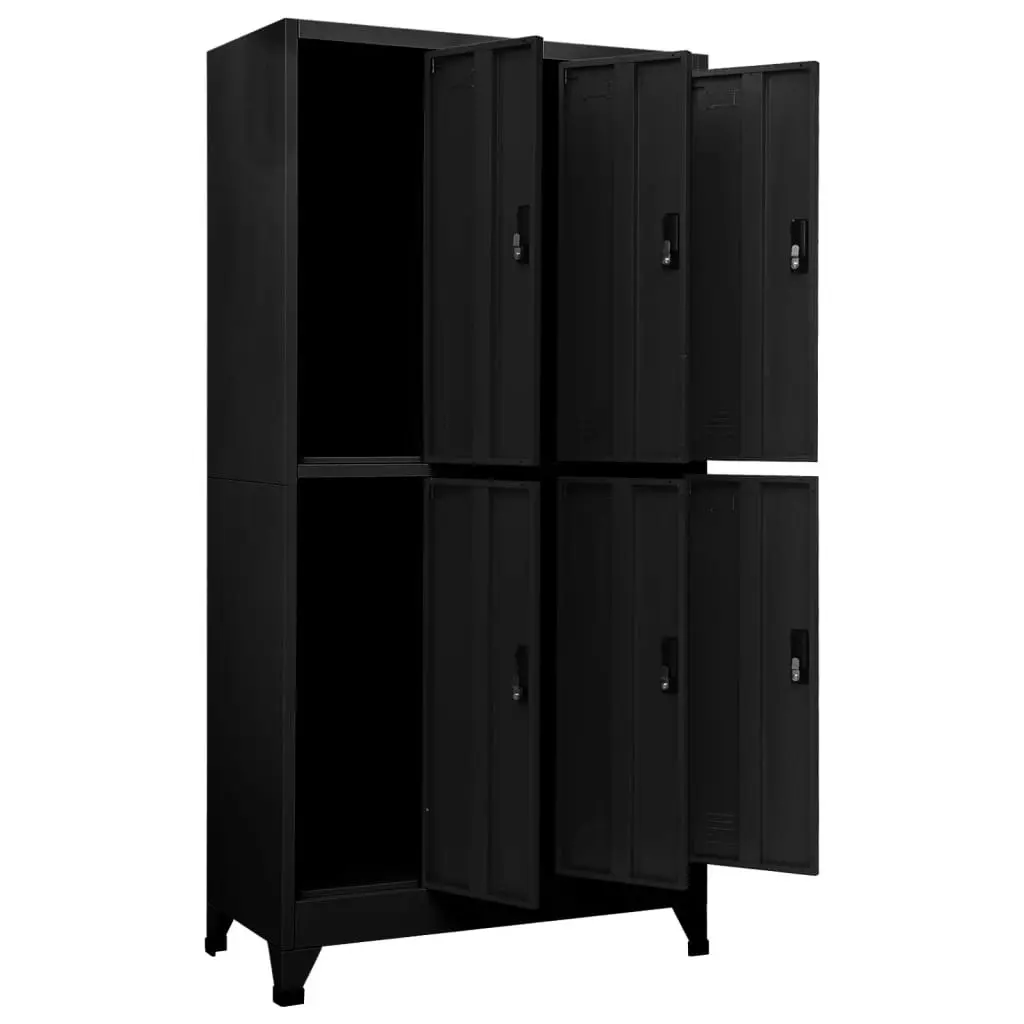 Locker Cabinet Black 90x45x180 cm Steel 339798