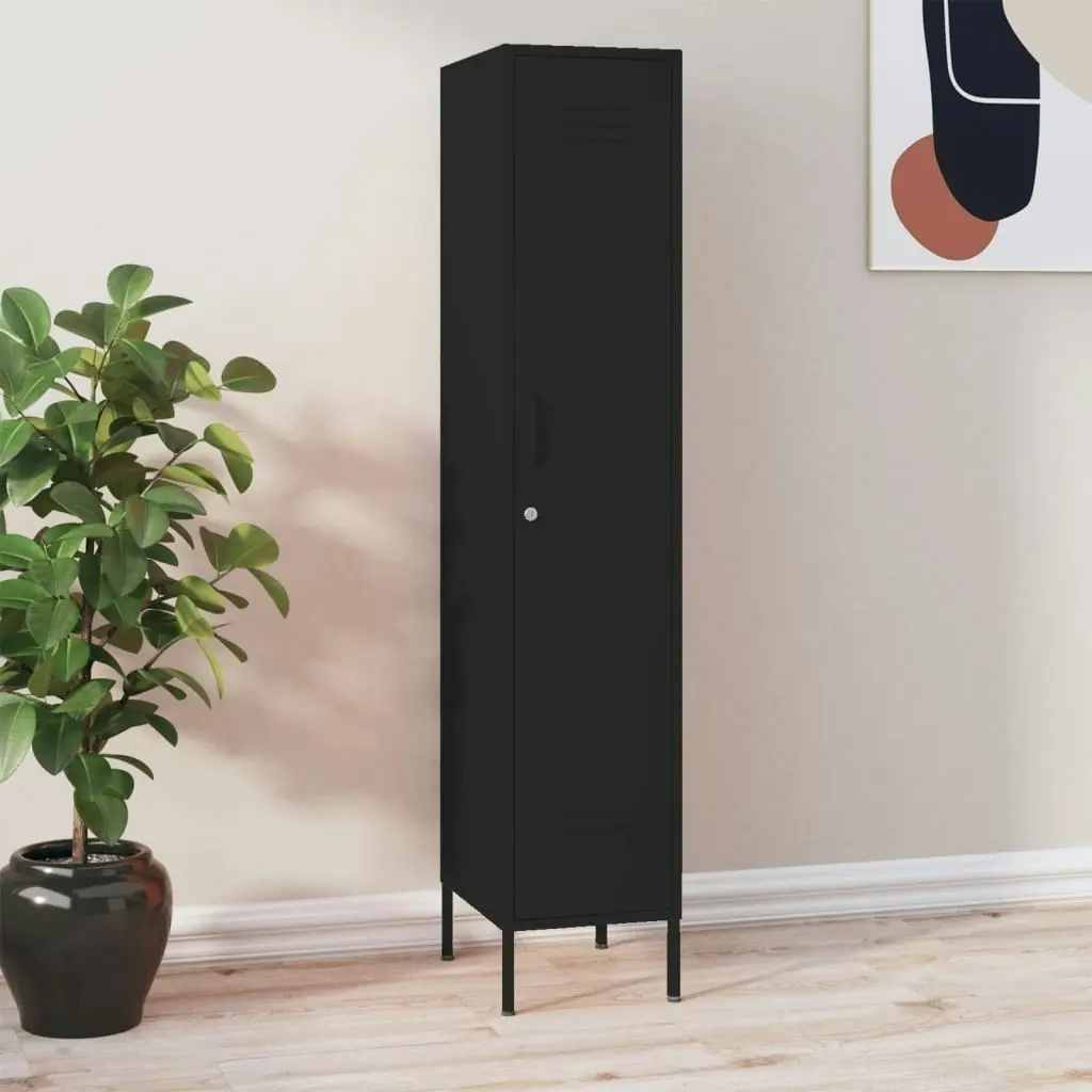 Locker Cabinet Black 35x46x180 cm Steel 336259