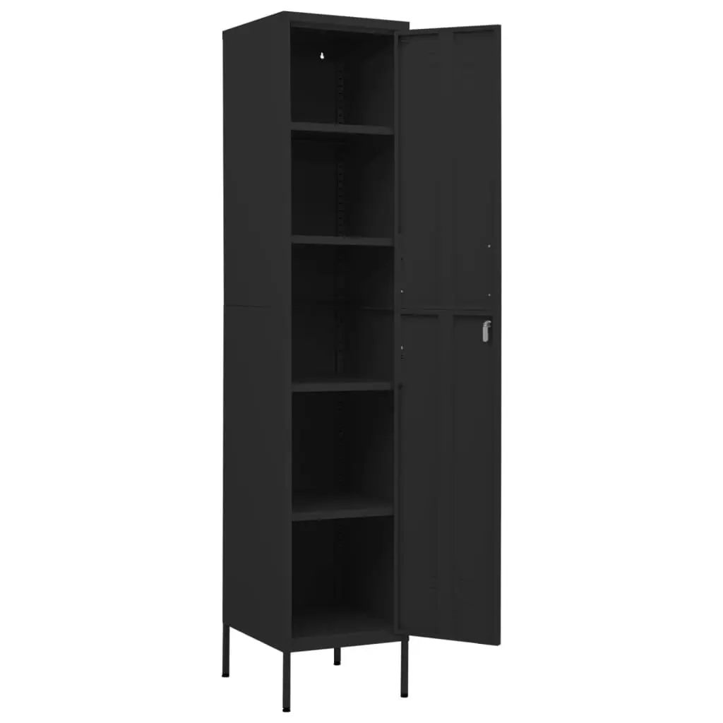 Locker Cabinet Black 35x46x180 cm Steel 336259