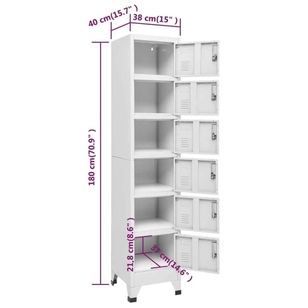 Locker Cabinet Light Grey 38x40x180 cm Steel 339793