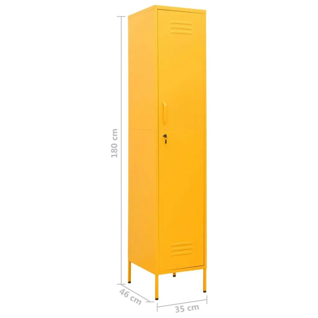 Locker Cabinet Mustard Yellow 35x46x180 cm Steel 336254