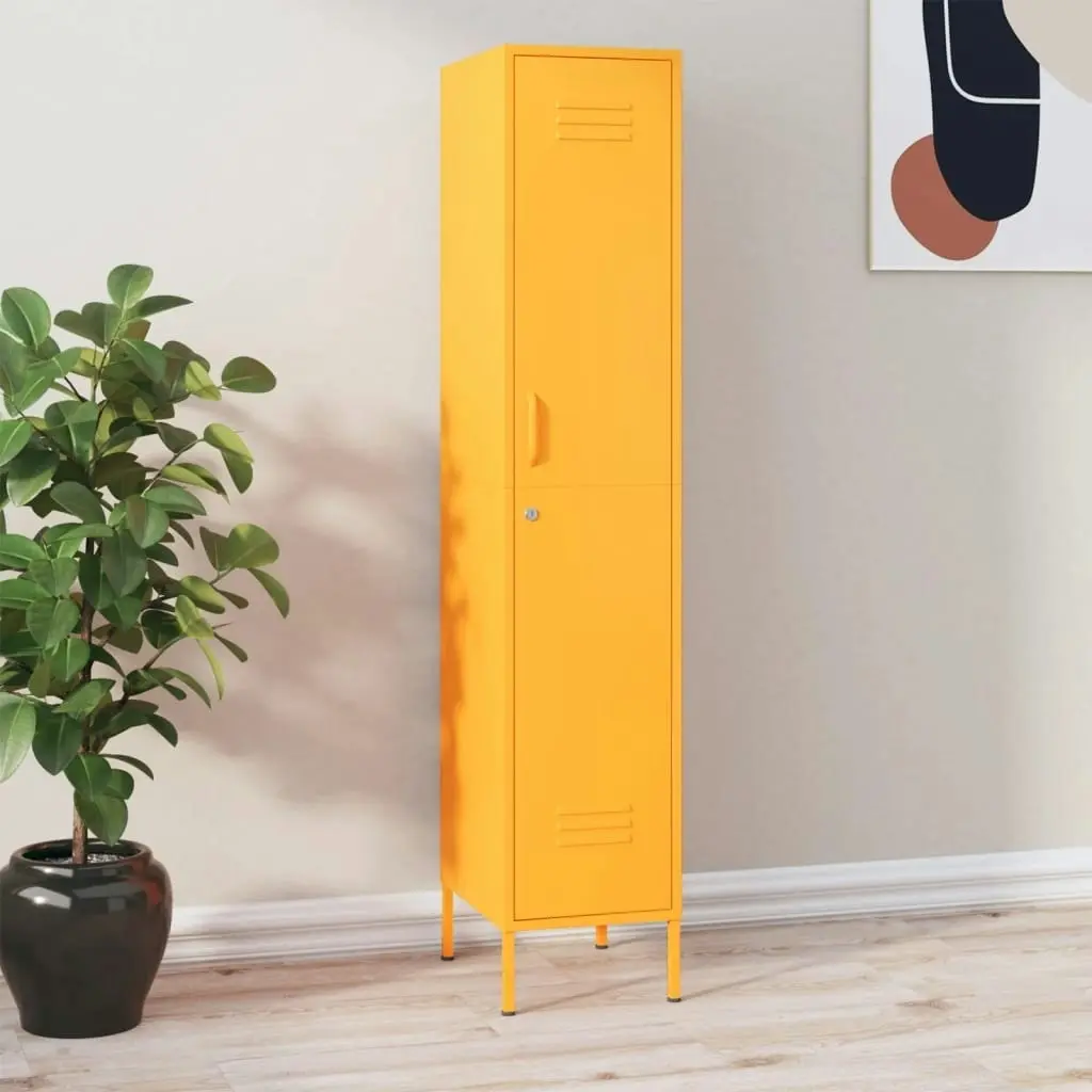 Locker Cabinet Mustard Yellow 35x46x180 cm Steel 336254