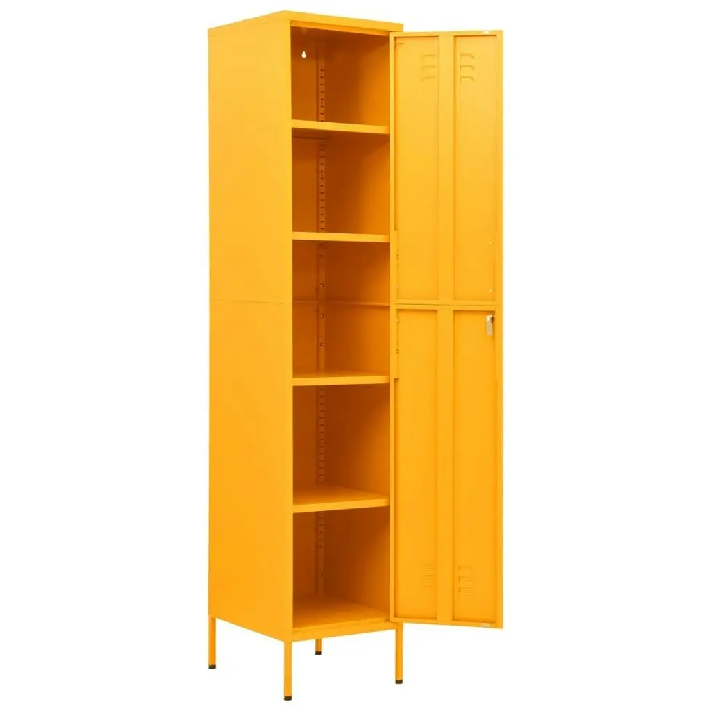 Locker Cabinet Mustard Yellow 35x46x180 cm Steel 336254