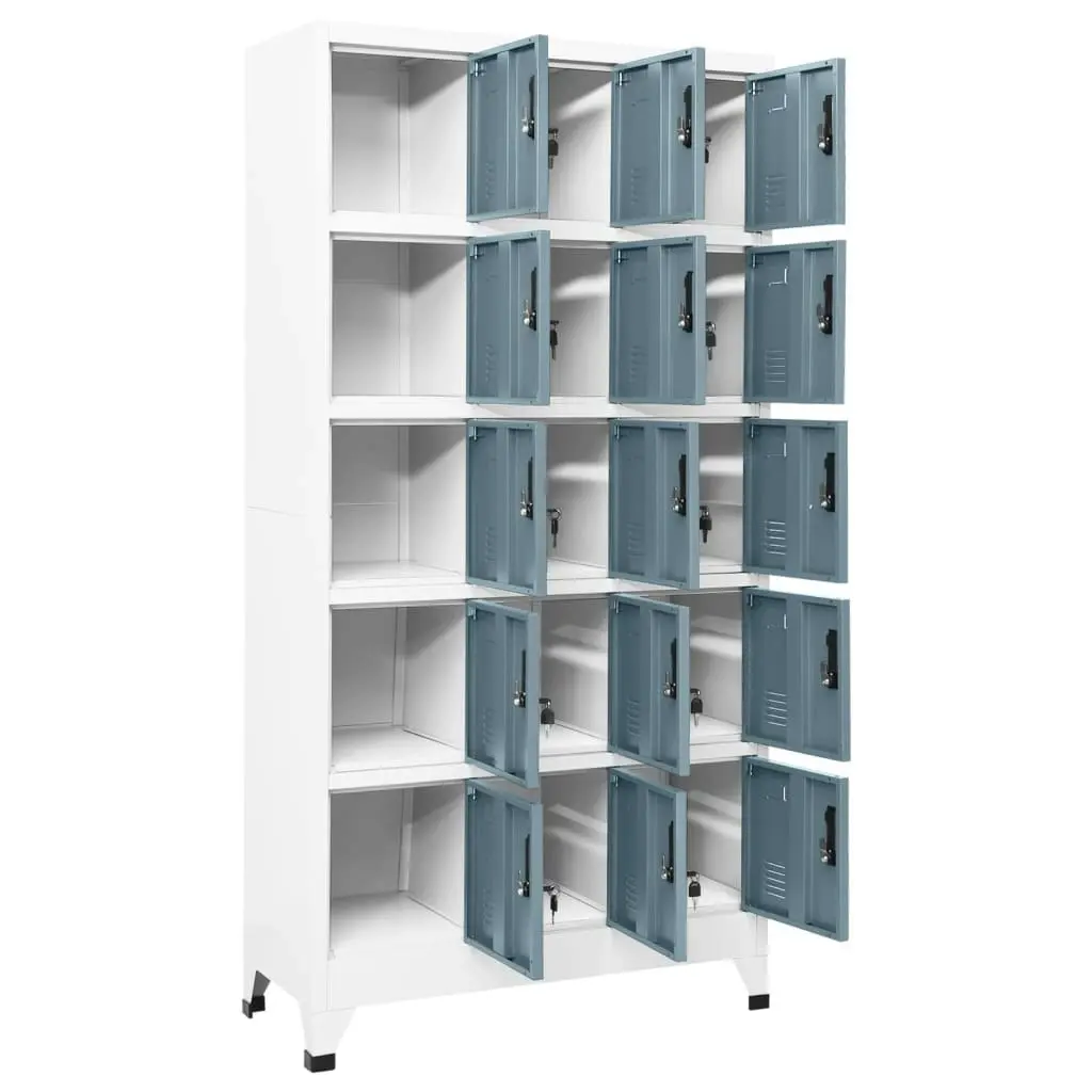 Locker Cabinet Light Grey and Dark Grey 90x40x180 cm Steel 339827