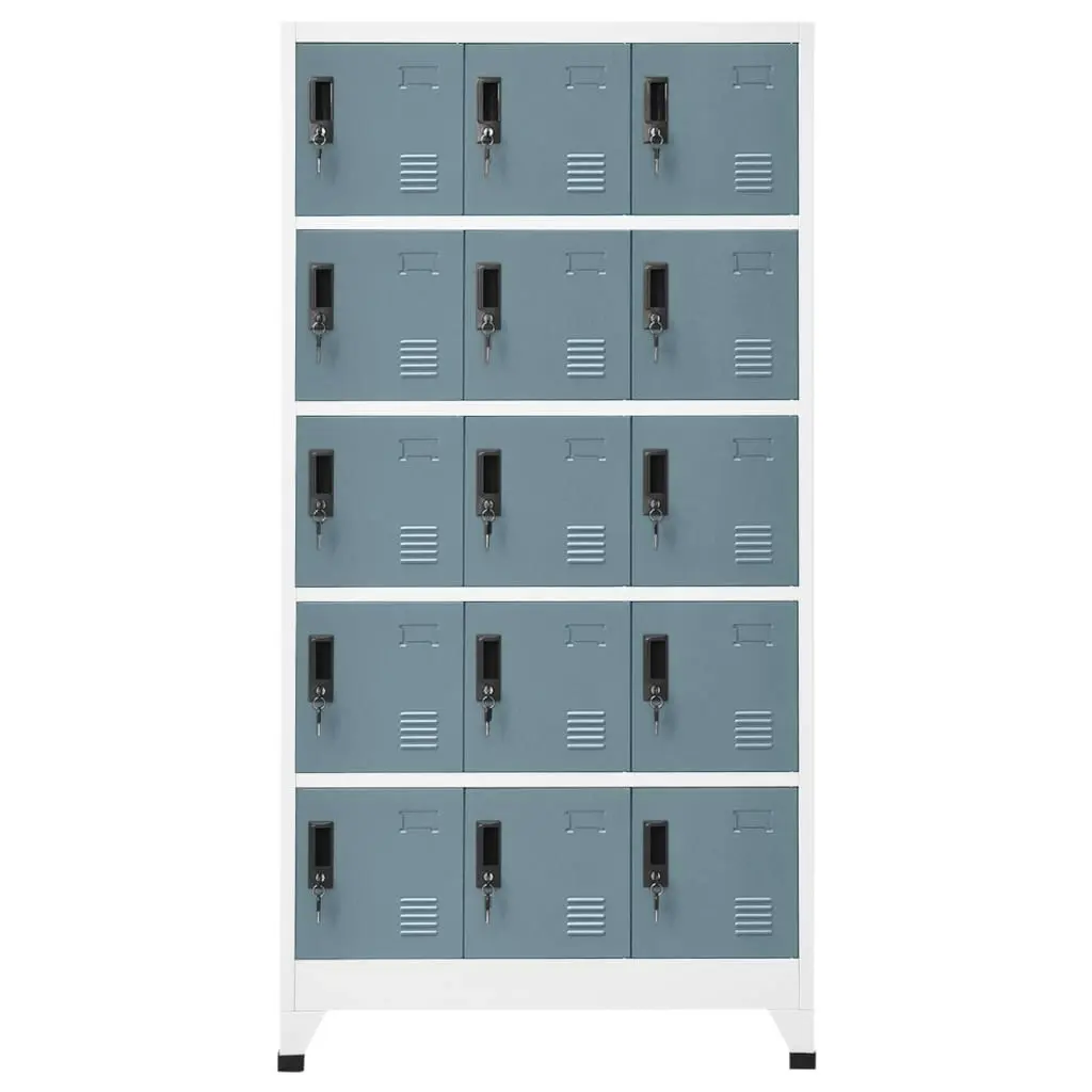 Locker Cabinet Light Grey and Dark Grey 90x40x180 cm Steel 339827