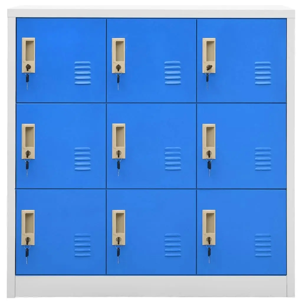 Locker Cabinet Light Grey and Blue 90x45x92.5 cm Steel 336441