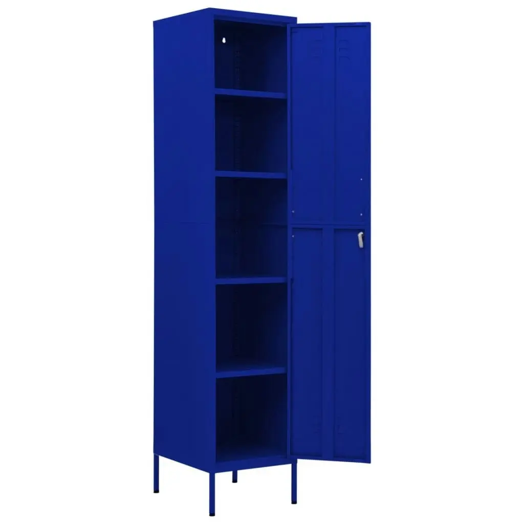 Locker Cabinet Navy Blue 35x46x180 cm Steel 336253