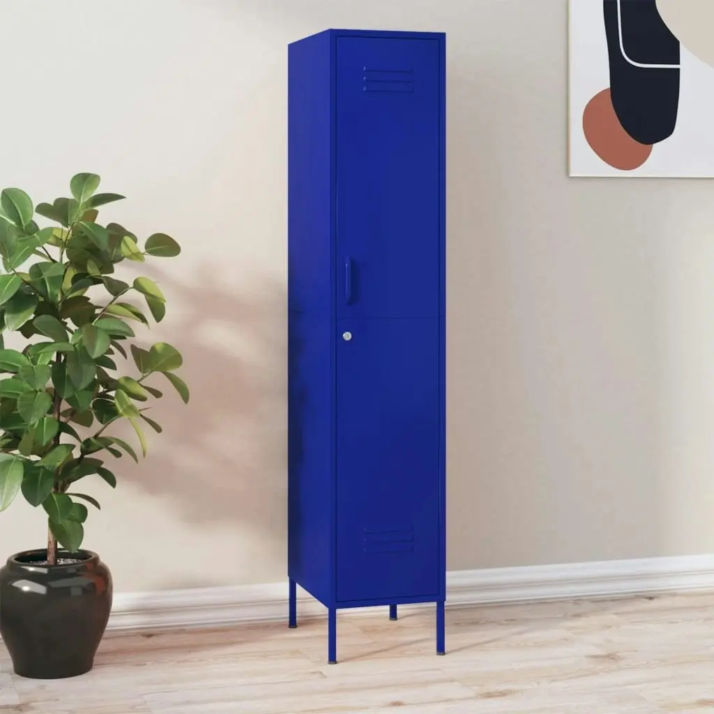 Locker Cabinet Navy Blue 35x46x180 cm Steel 336253