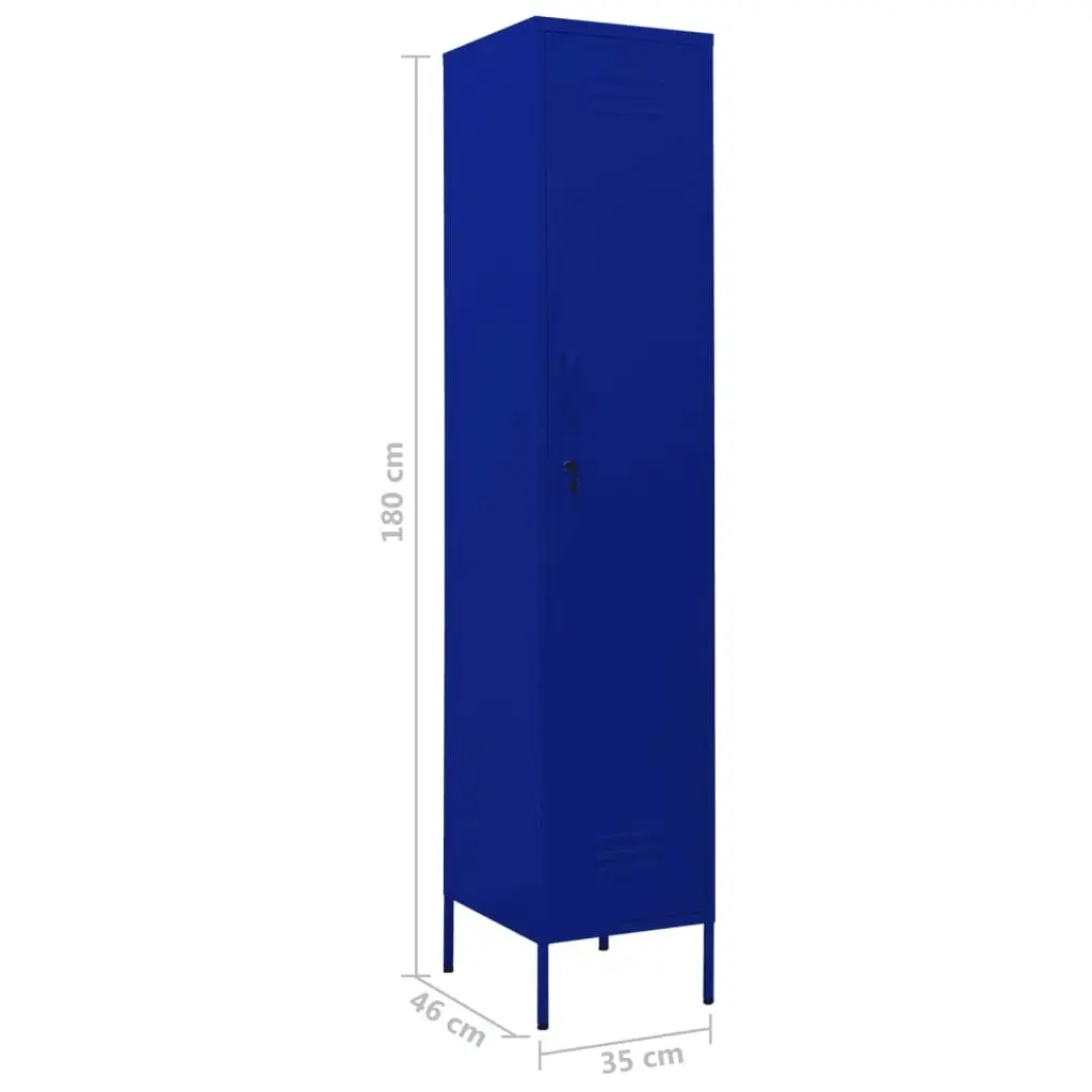 Locker Cabinet Navy Blue 35x46x180 cm Steel 336253