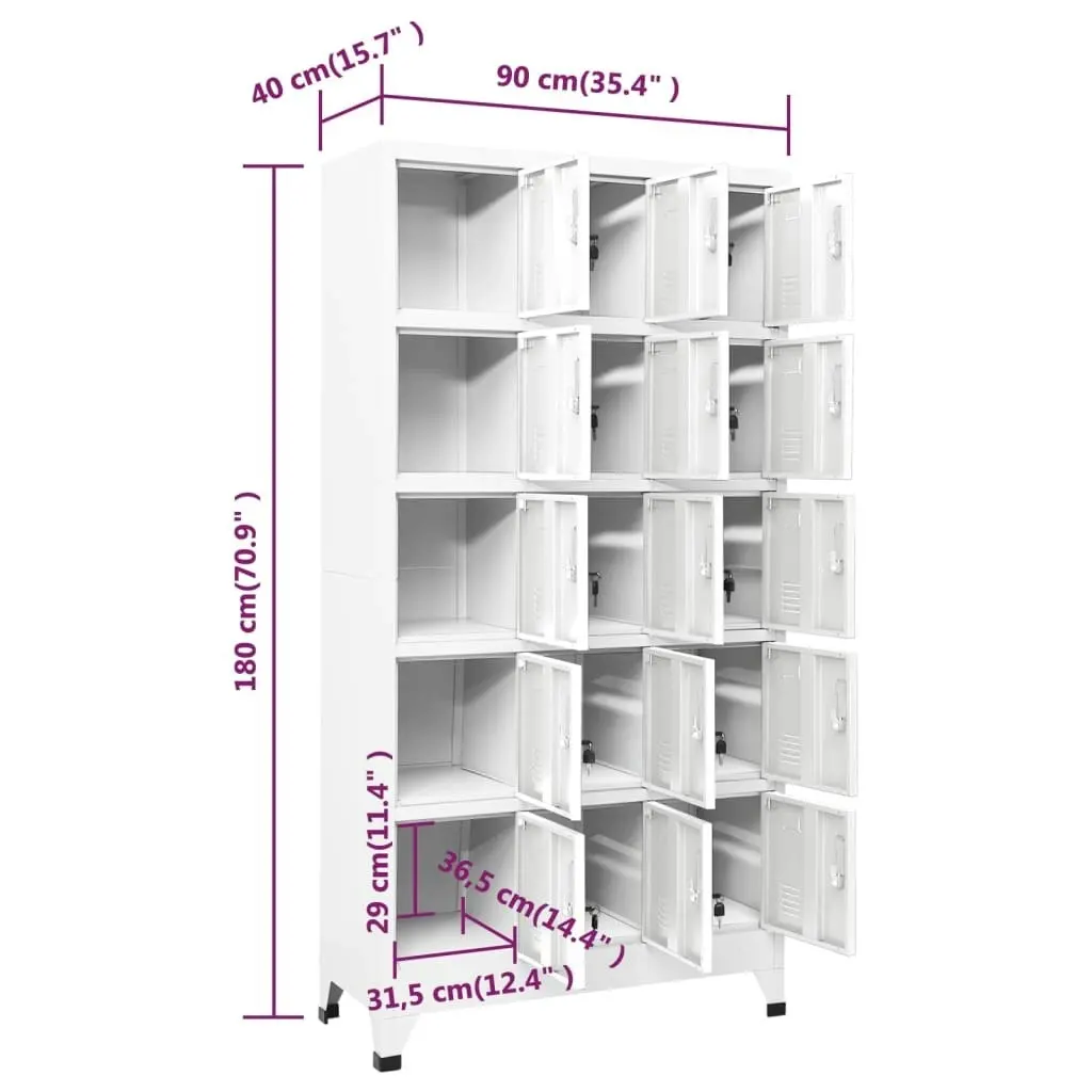 Locker Cabinet Light Grey 90x40x180 cm Steel 339821