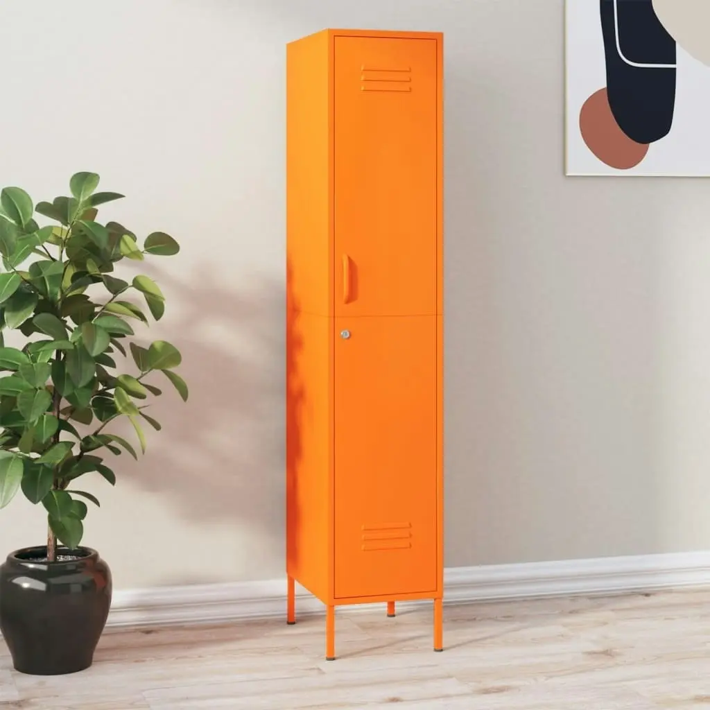 Locker Cabinet Orange 35x46x180 cm Steel 336255