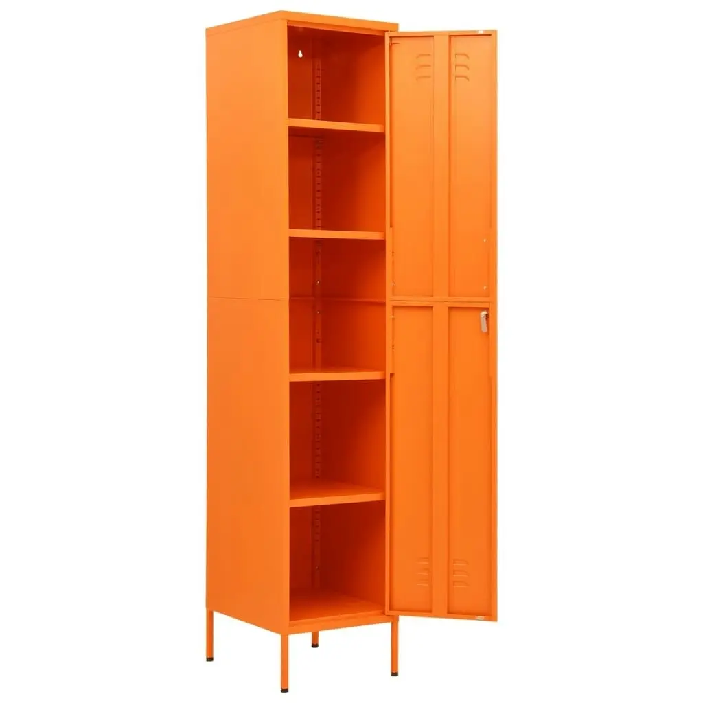 Locker Cabinet Orange 35x46x180 cm Steel 336255