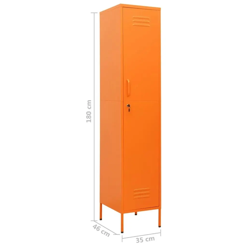 Locker Cabinet Orange 35x46x180 cm Steel 336255