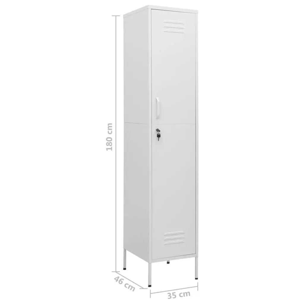 Locker Cabinet White 35x46x180 cm Steel 336260